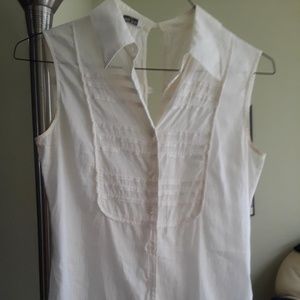 MIU MIU white silk blend shirt sleeveless